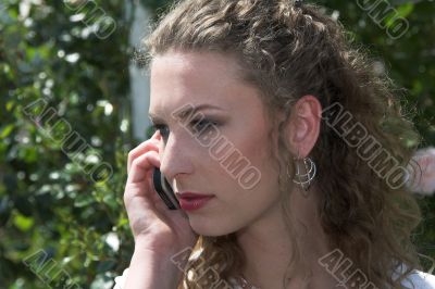 Beautiful businesswoman talking on the phone