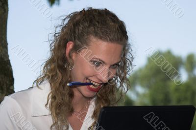 Businesswoman; going crazy