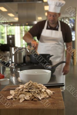 Stirring the food