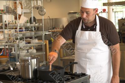 Stirring the sauce