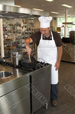 Stirring the sauce