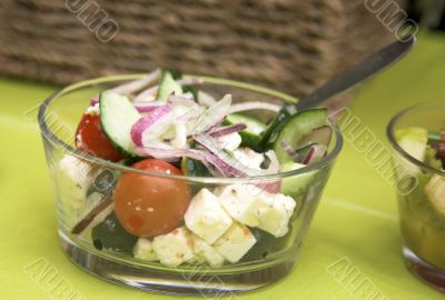 Small bowl of greek salad