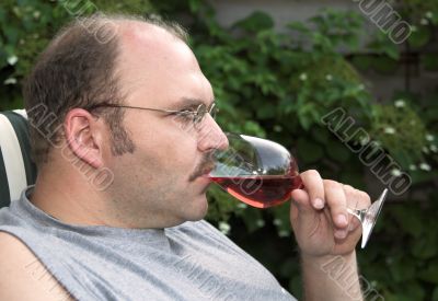 Having a glass of rose