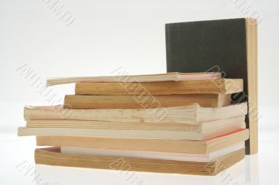 old books pile