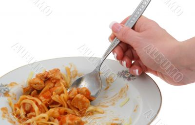 sweet chicken with pasta