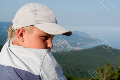boy against mountain