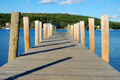 dock on blue lake