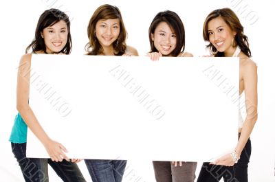 Girls And Blank Sign