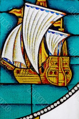 Stained-glass panel in the museum 13