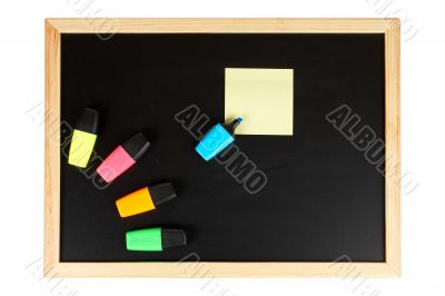 Chalkboard with coloured labellers