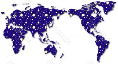 Night world map