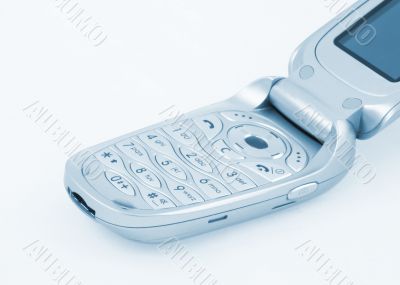 phone keypad in blue