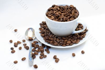 Cup of coffee beans