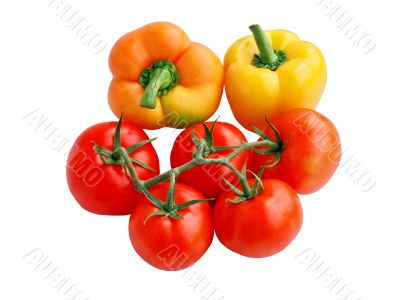 Tomatoes and pepper