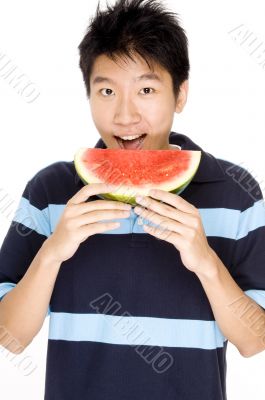 Man Eating Melon