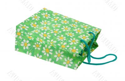 decorative shopping bag on white
