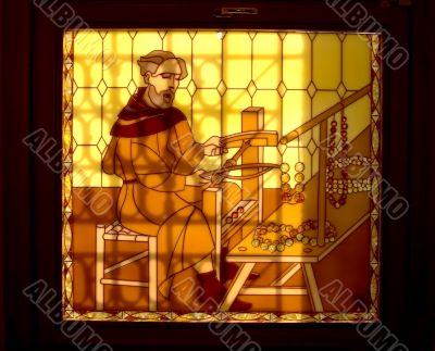 Stained-glass panel in the museum  4