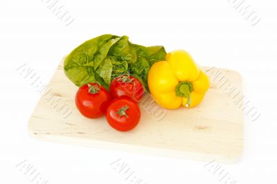 vegetables on cutting board