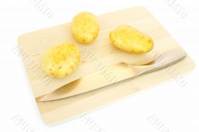 potatoes and knife