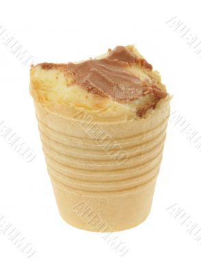 half-eaten vanilla-chocolate icecream