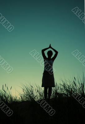 praying to god at the top of the hill