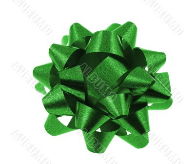 green bow isolated on white