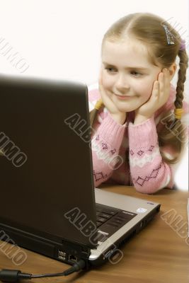 working on the computer