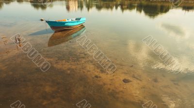 Boat on a shallow