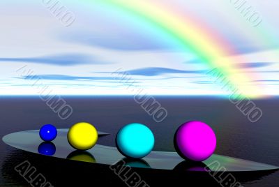 Rainbow and balls