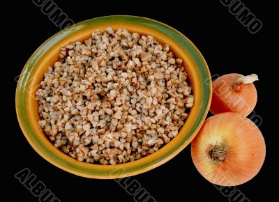 buckwheat porridge and onion