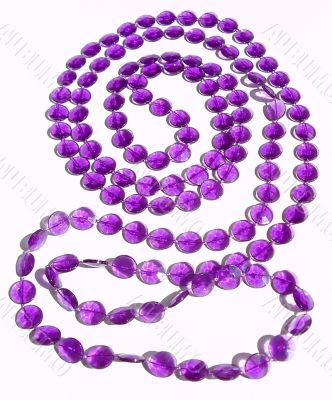 Purple necklace in spiral pattern