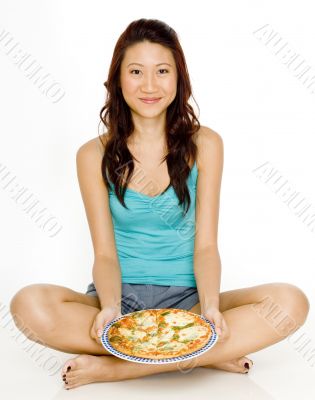 Sitting With Pizza