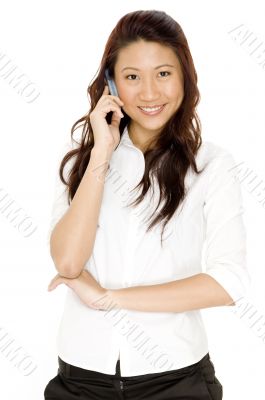 Asian Woman On Phone