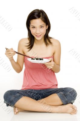 Girl With Maki Rolls