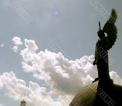 A copper Angel Sculpture, Montreal