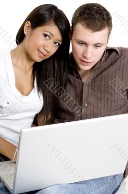 Couple Using Computer
