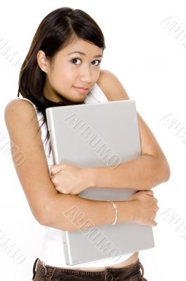 With Laptop