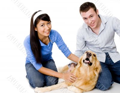 Couple And Their Dog