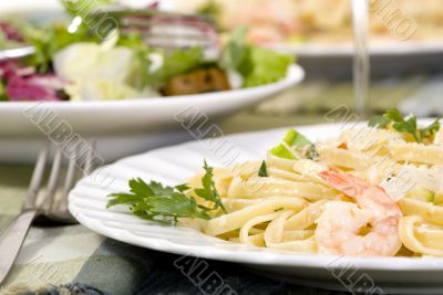  Salmon and Shrimp Fettuccine