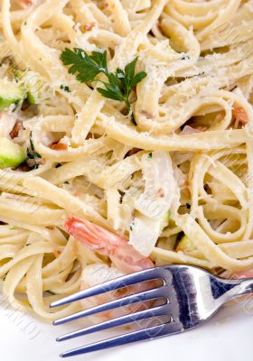  Salmon and Shrimp Fettuccine