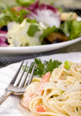  Salmon and Shrimp Fettuccine