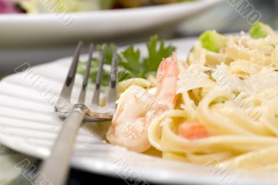  Salmon and Shrimp Fettuccine