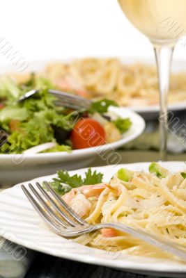 Salmon and Shrimp Fettuccine