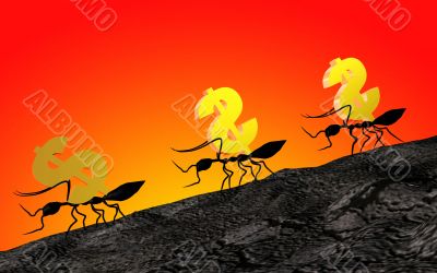 Ants carrying dollars-1	