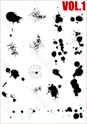 Ink splashes, strokes and stains  Set -1