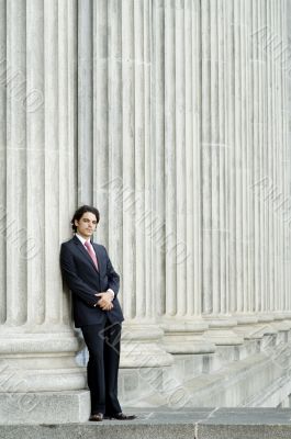 Businessman and Building