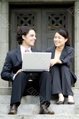 Meeting On Steps