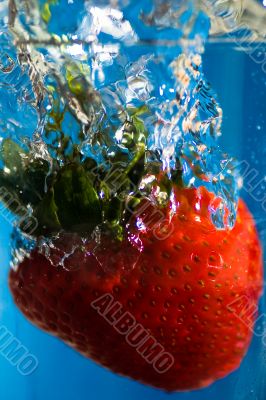 Juicy Strawberry Fruit in Water