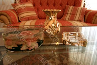 Vase,candle and ash-tray