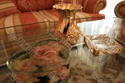 Vase,candle and ash-tray